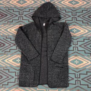 Marine Layer Women's Size Oversized Small Hooded Cardigan Open Front Grey